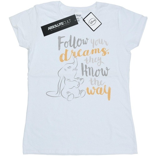 textil Mujer Camisetas manga larga Disney Dumbo Follow Your Dream Blanco