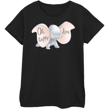 textil Mujer Camisetas manga larga Disney Dumbo Happy Day Negro