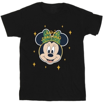 textil Hombre Camisetas manga larga Disney Minnie Mouse Happy Christmas Negro