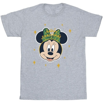 textil Hombre Camisetas manga larga Disney Minnie Mouse Happy Christmas Gris