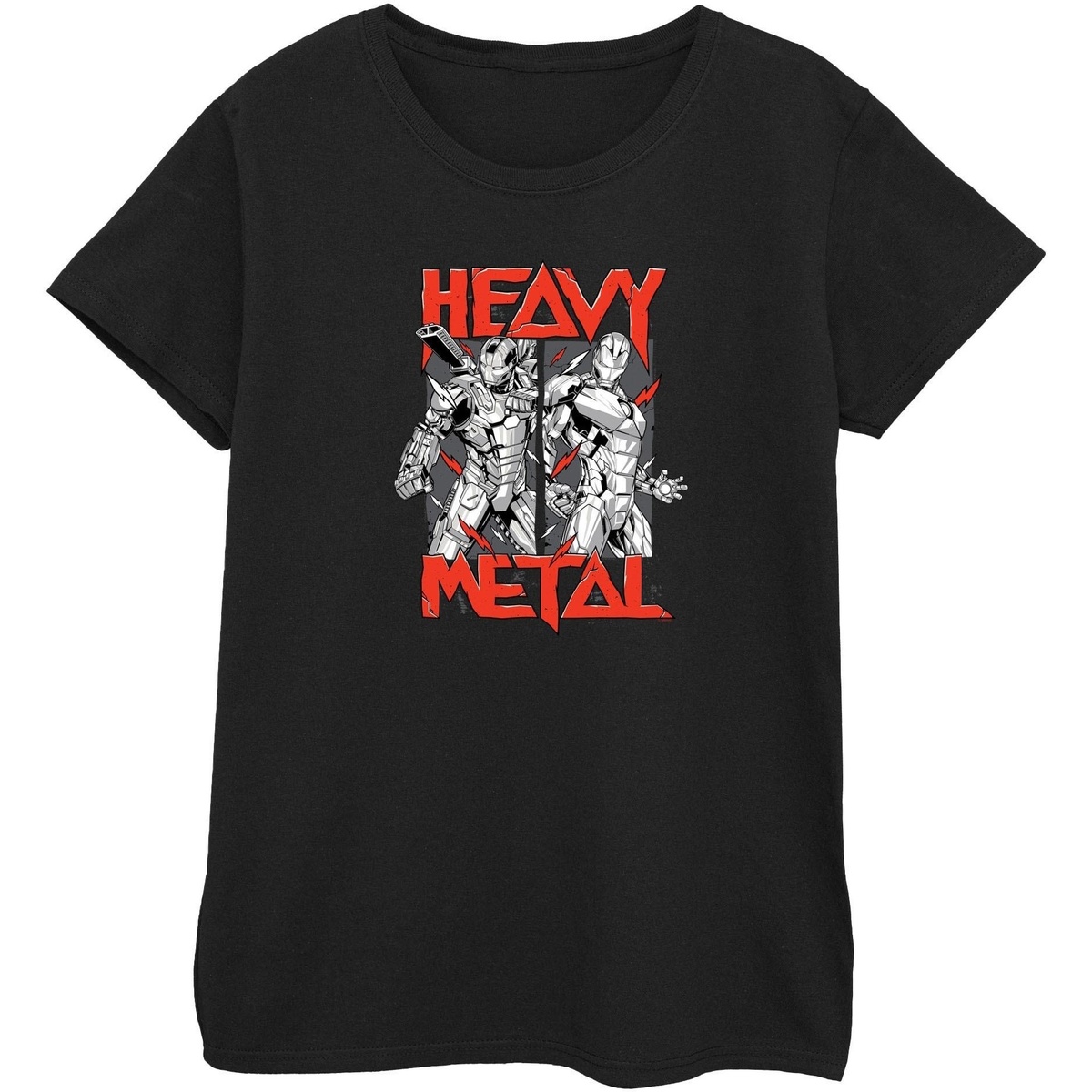 textil Mujer Camisetas manga larga Marvel Iron Man Heavy Metal Negro