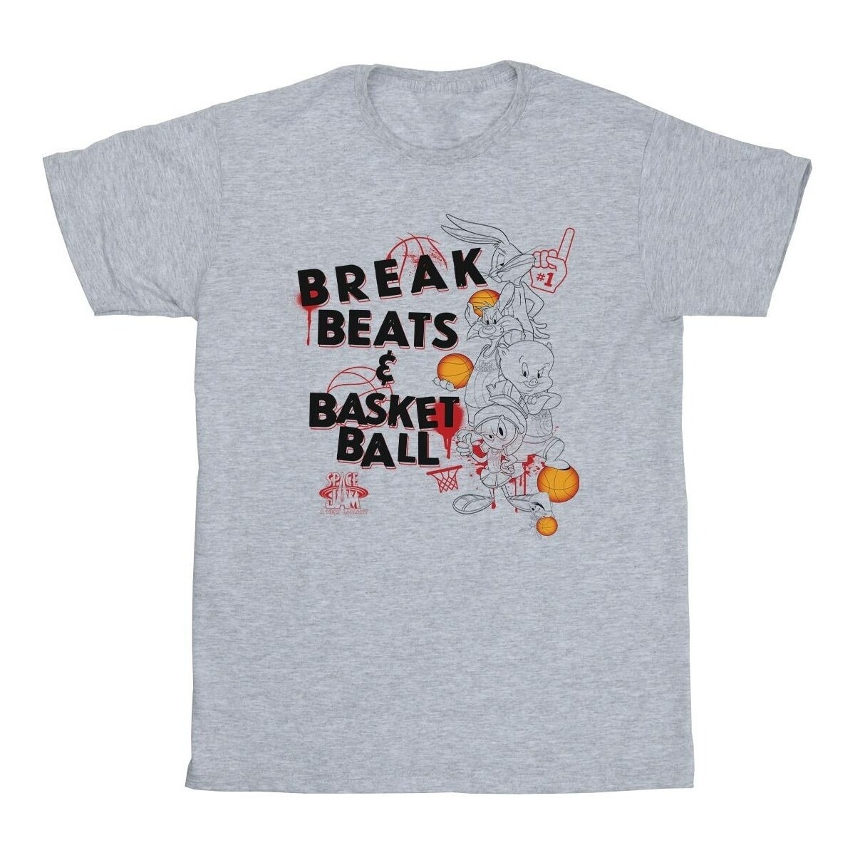 textil Niña Camisetas manga larga Space Jam: A New Legacy Break Beats & Basketball Gris