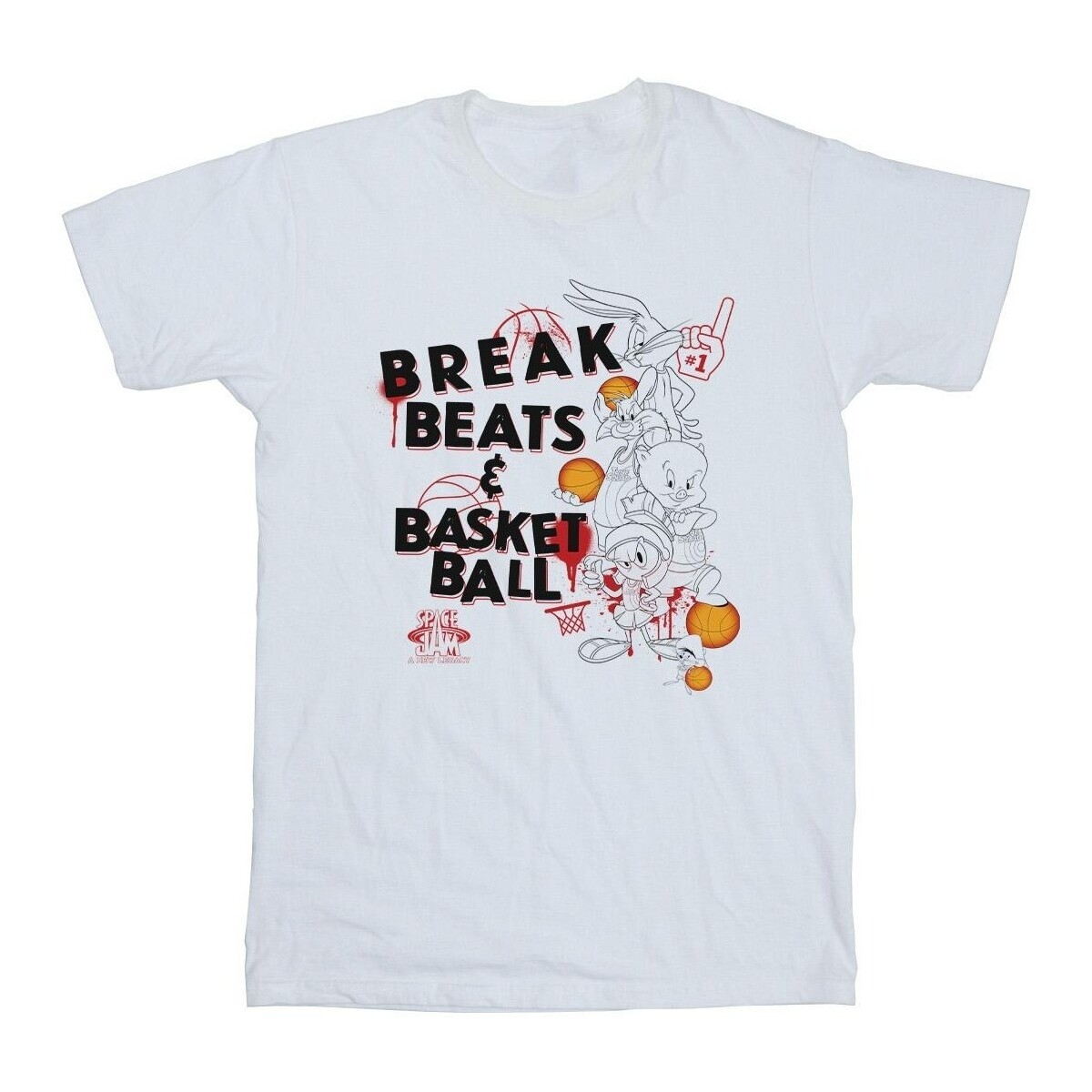 textil Niña Camisetas manga larga Space Jam: A New Legacy Break Beats & Basketball Blanco