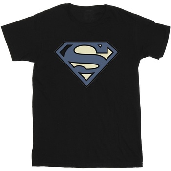 textil Niña Camisetas manga larga Dc Comics Superman Indigo Blue Logo Negro
