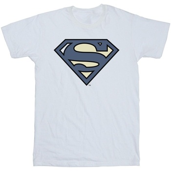 textil Niña Camisetas manga larga Dc Comics Superman Indigo Blue Logo Blanco