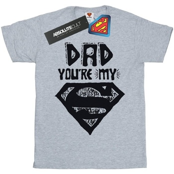 textil Niña Camisetas manga larga Dc Comics Superman Super Dad Gris