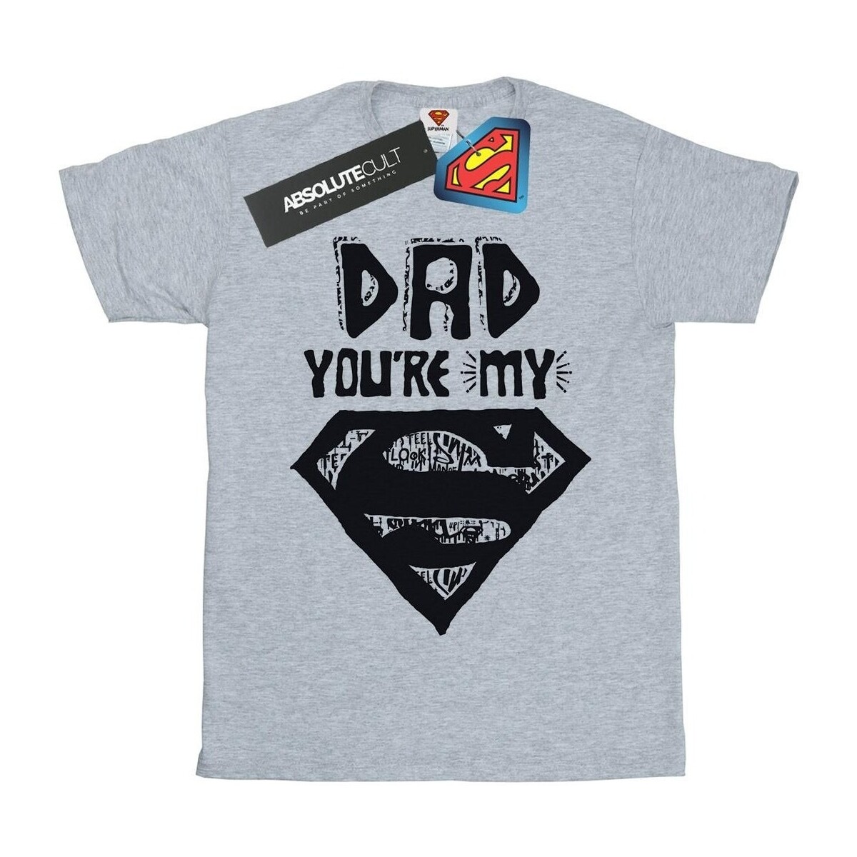 textil Niña Camisetas manga larga Dc Comics Superman Super Dad Gris