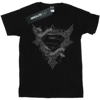 textil Niña Camisetas manga larga Dc Comics Superman Wings Logo Negro