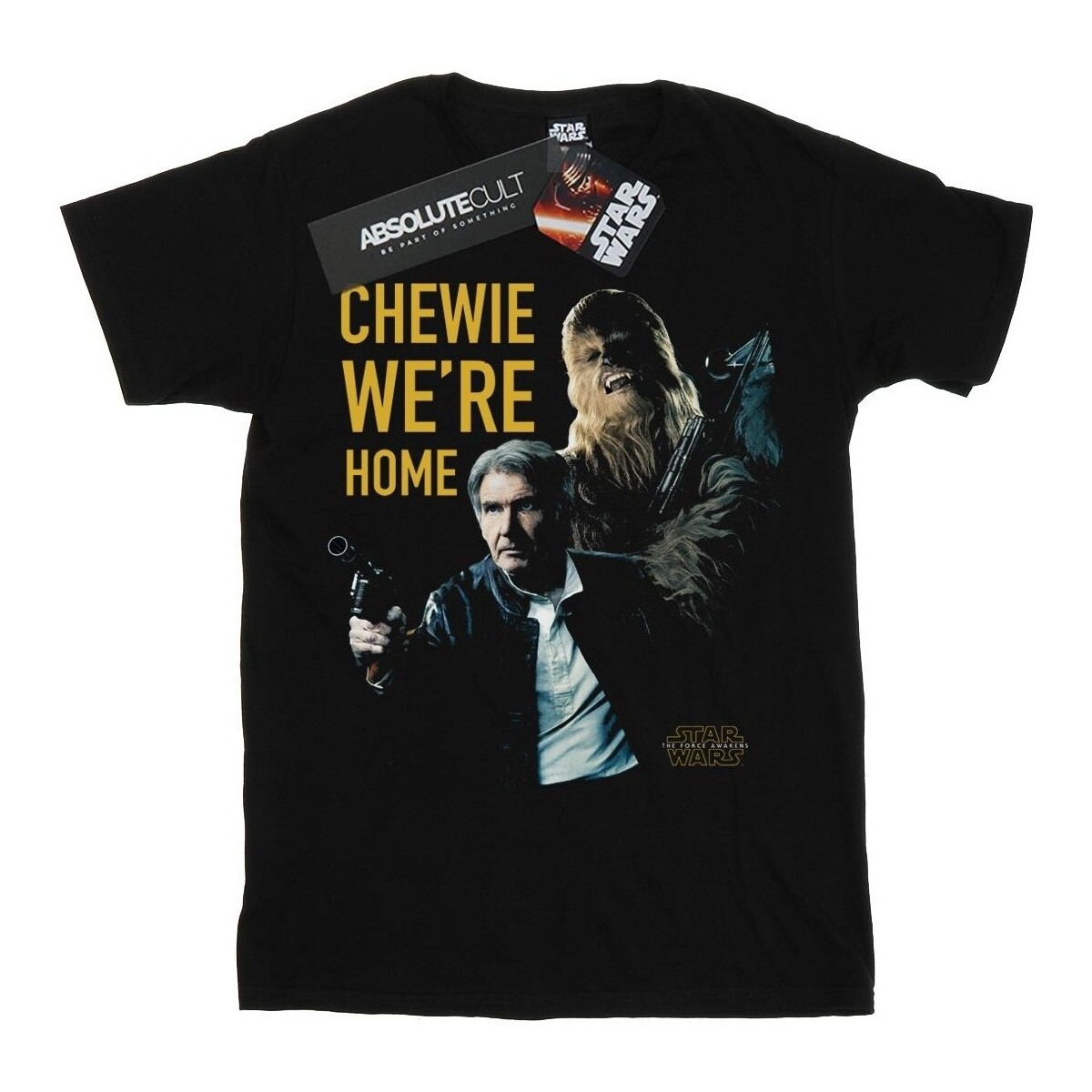 textil Niña Camisetas manga larga Disney Force Awakens Chewie We're Home Negro