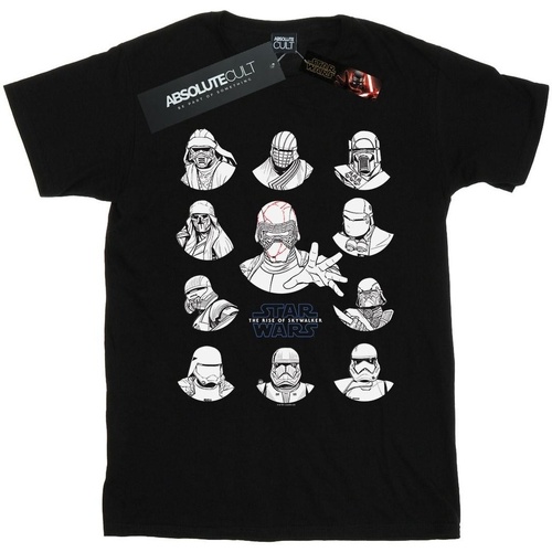 textil Niña Camisetas manga larga Star Wars: The Rise Of Skywalker First Order Character Line Up Mono Negro