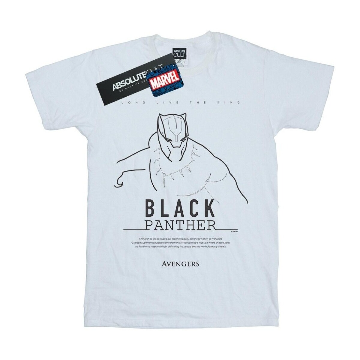 textil Hombre Camisetas manga larga Marvel Black Panther Long Live The King Blanco