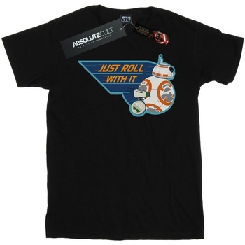 textil Niña Camisetas manga larga Star Wars: The Rise Of Skywalker D-O & BB-8 Just Roll With It Negro