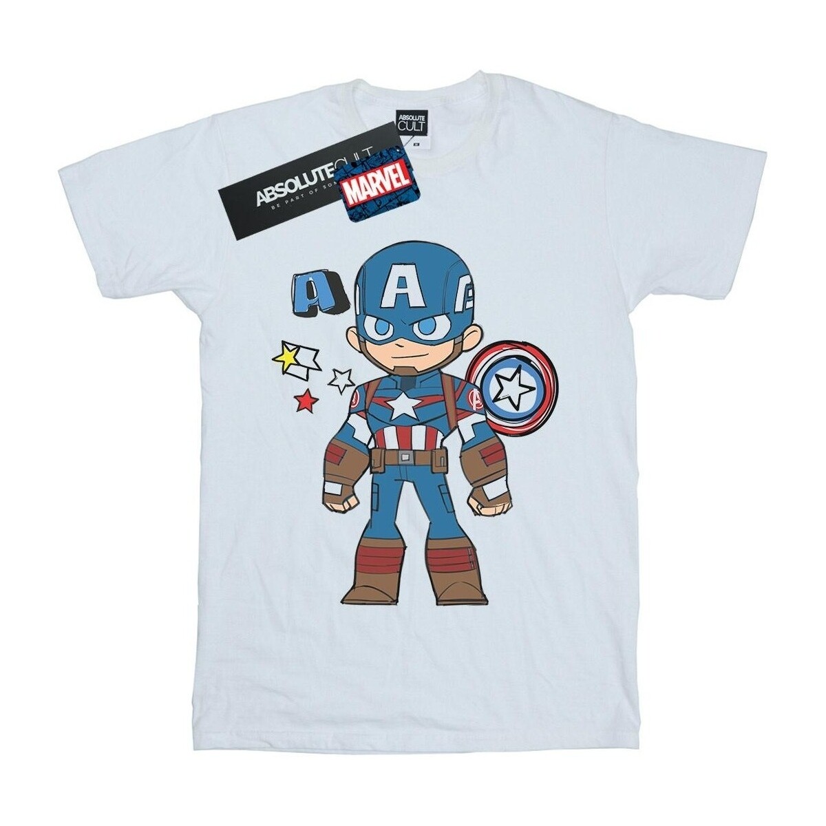 textil Hombre Camisetas manga larga Marvel Captain America Sketch Blanco