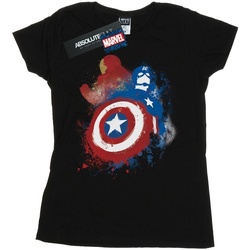 textil Mujer Camisetas manga larga Marvel Captain America Civil War Painted Vs Iron Man Negro
