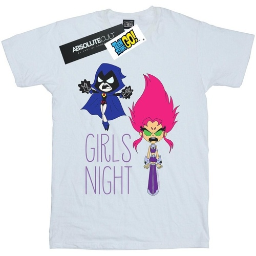 textil Niña Camisetas manga larga Dc Comics Teen Titans Go Girls Night Blanco