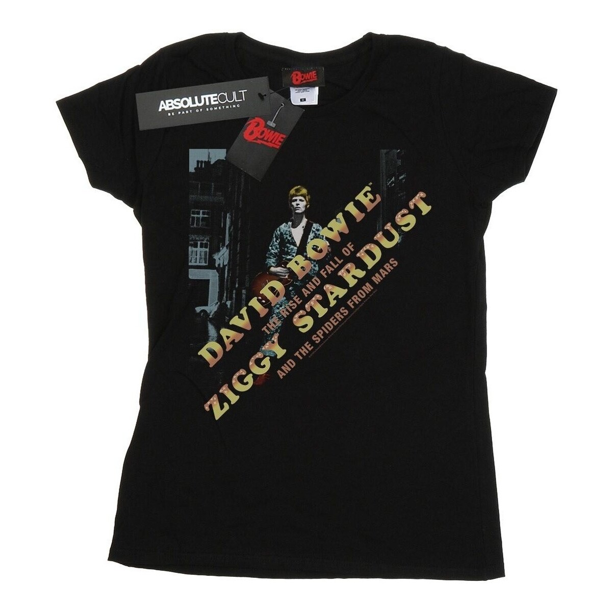textil Mujer Camisetas manga larga David Bowie Ziggy Diagonal Negro