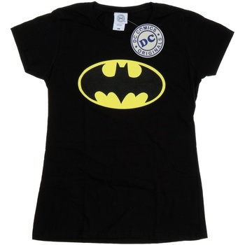 textil Mujer Camisetas manga larga Dc Comics Batman Logo Negro