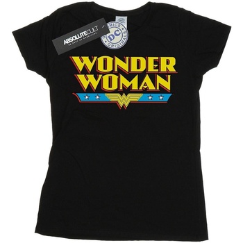 textil Mujer Camisetas manga larga Dc Comics Wonder Woman Text Logo Negro