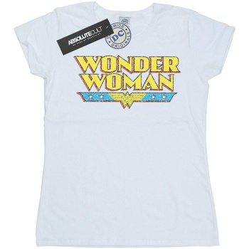 textil Mujer Camisetas manga larga Dc Comics Wonder Woman Crackle Logo Blanco