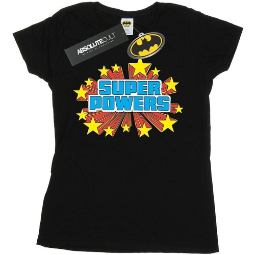 textil Mujer Camisetas manga larga Dc Comics Super Powers Logo Negro