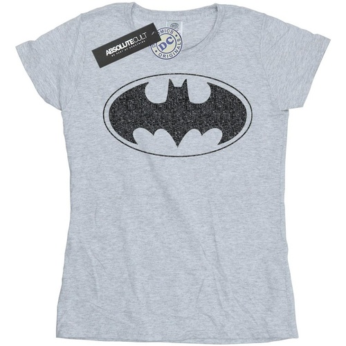 textil Mujer Camisetas manga larga Dc Comics Batman One Colour Logo Gris