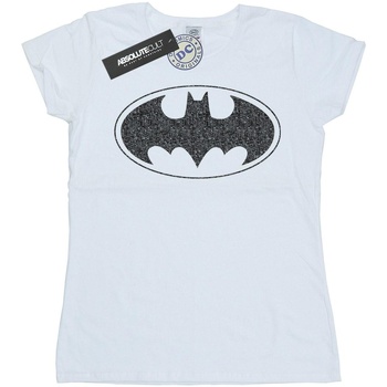 textil Mujer Camisetas manga larga Dc Comics Batman One Colour Logo Blanco