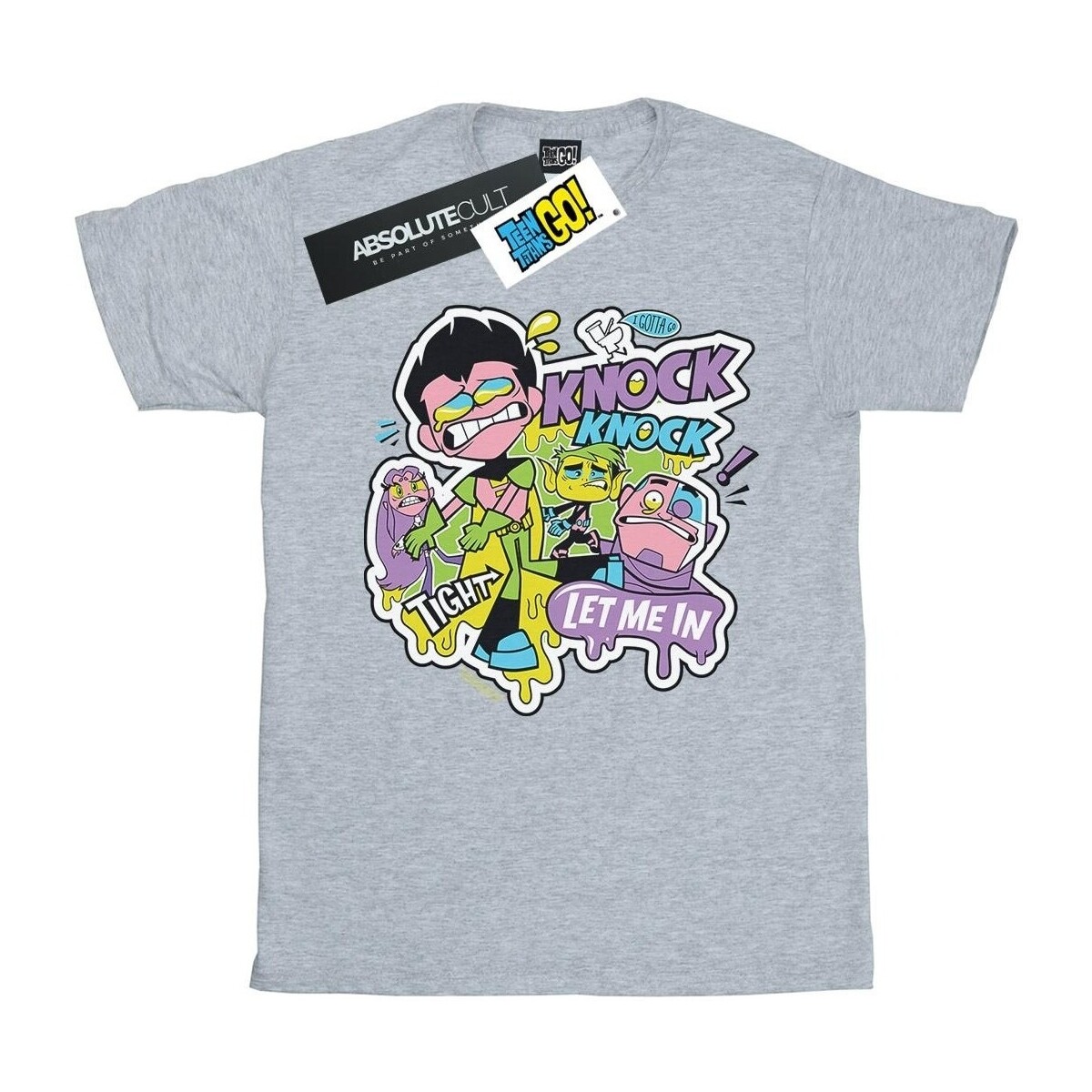 textil Niño Camisetas manga corta Dc Comics Teen Titans Go Knock Knock Gris