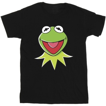 textil Hombre Camisetas manga larga Disney Muppets Kermit Head Negro