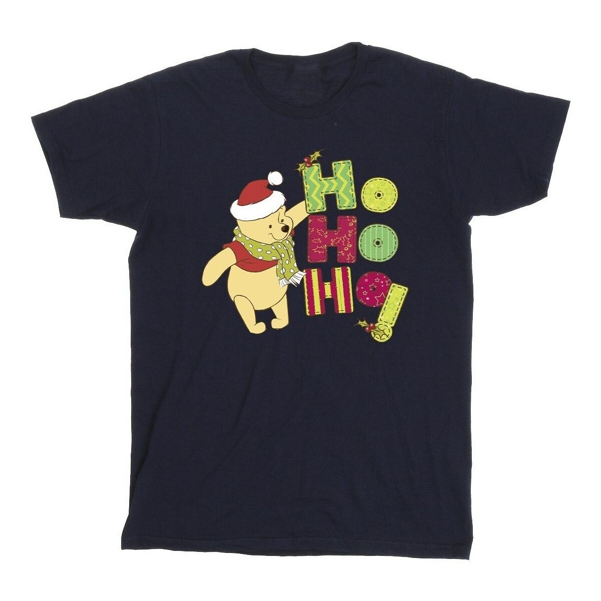 textil Niño Camisetas manga corta Disney Winnie The Pooh Ho Ho Ho Scarf Azul