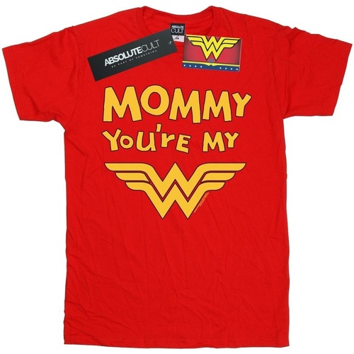 textil Niño Camisetas manga corta Dc Comics Wonder Woman Mummy You're My Hero Rojo