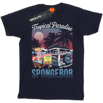 textil Hombre Camisetas manga larga Spongebob Squarepants Tropical Paradise Azul