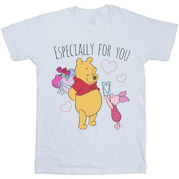 textil Mujer Camisetas manga larga Disney Winnie The Pooh Piglet Valentines Gift Blanco