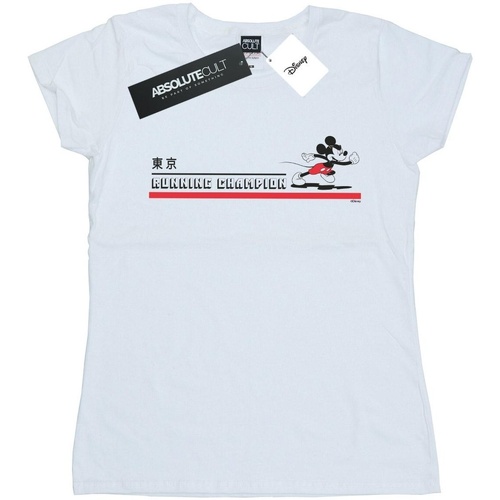 textil Mujer Camisetas manga larga Disney Mickey Mouse Running Champion Blanco
