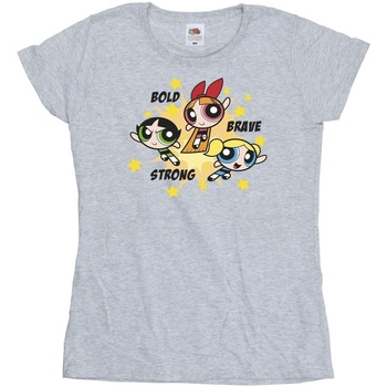 textil Mujer Camisetas manga larga The Powerpuff Girls Girls Bold Brave Strong Gris