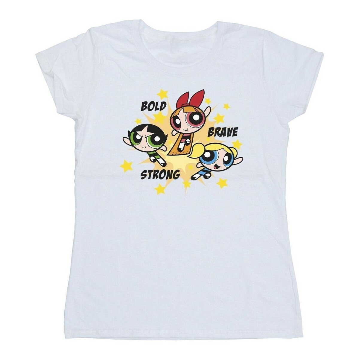 textil Mujer Camisetas manga larga The Powerpuff Girls Girls Bold Brave Strong Blanco
