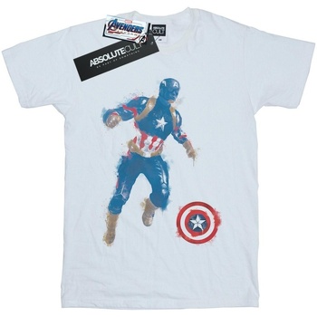 textil Niño Tops y Camisetas Marvel Avengers Endgame Painted Captain America Blanco