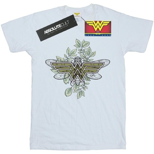 textil Mujer Camisetas manga larga Dc Comics Wonder Woman Butterfly Logo Blanco