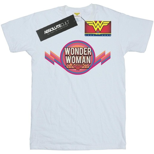 textil Mujer Camisetas manga larga Dc Comics Wonder Woman Rainbow Logo Blanco
