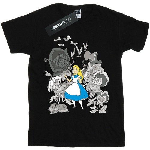 textil Niño Camisetas manga corta Disney Alice In Wonderland Flowers Negro