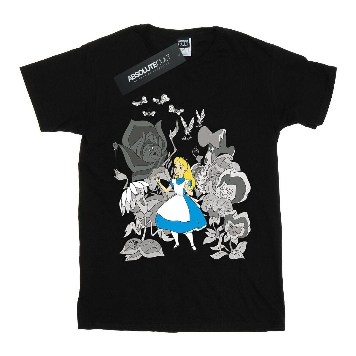 textil Niño Camisetas manga corta Disney Alice In Wonderland Flowers Negro