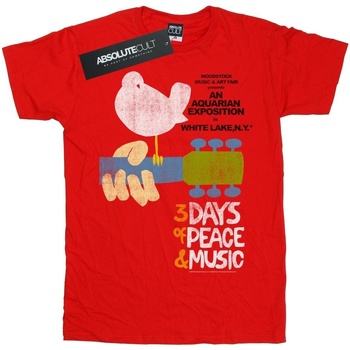 textil Hombre Camisetas manga larga Woodstock Festival Poster Rojo