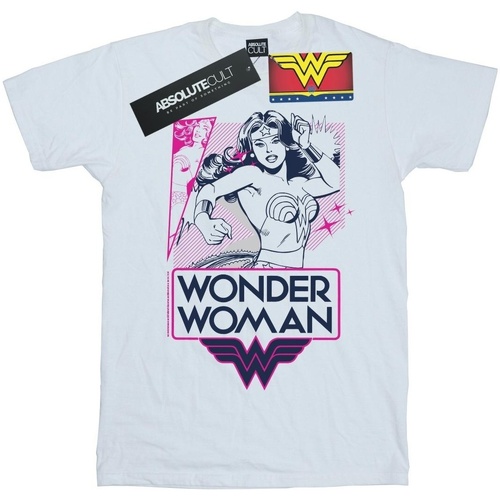 textil Mujer Camisetas manga larga Dc Comics Wonder Woman Pink Action Blanco