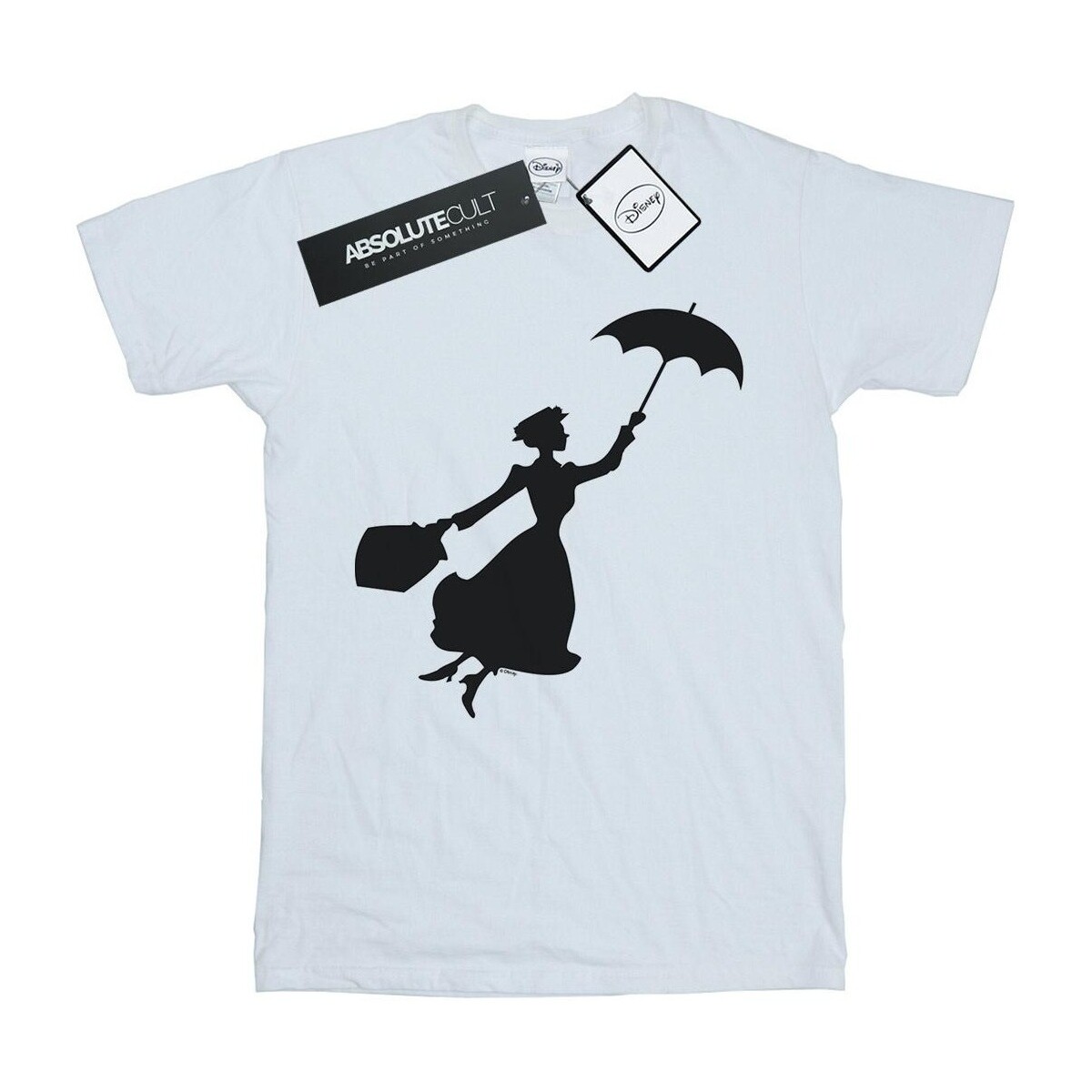 textil Niño Camisetas manga corta Disney Mary Poppins Flying Silhouette Blanco