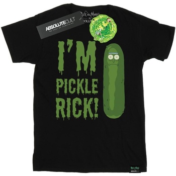 textil Hombre Camisetas manga larga Rick And Morty I'm Pickle Rick Negro
