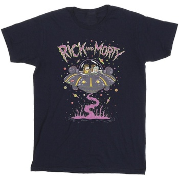 textil Hombre Camisetas manga larga Rick And Morty Pink Spaceship Azul