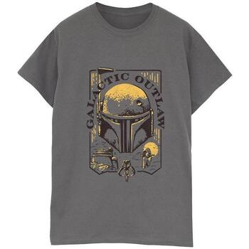 textil Hombre Camisetas manga larga Star Wars: The Book Of Boba Fett Galactic Outlaw Distress Multicolor