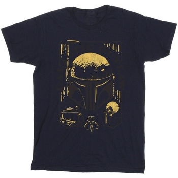 textil Hombre Camisetas manga larga Star Wars: The Book Of Boba Fett Galactic Outlaw Distress Azul