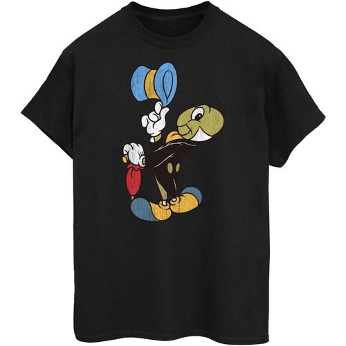 textil Mujer Camisetas manga larga Disney Pinocchio Jiminy Cricket Negro