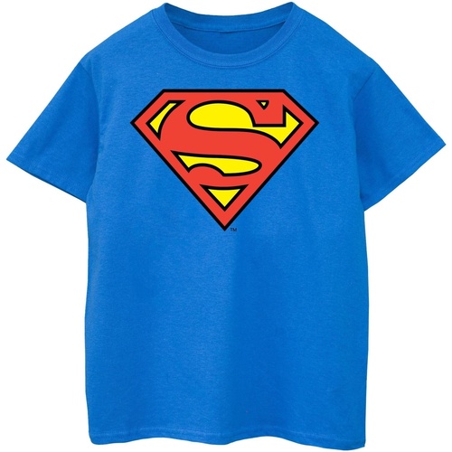 textil Mujer Camisetas manga larga Dc Comics Superman Logo Azul