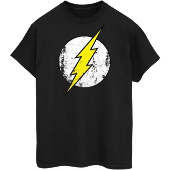 textil Mujer Camisetas manga larga Dc Comics The Flash Distressed Logo Negro